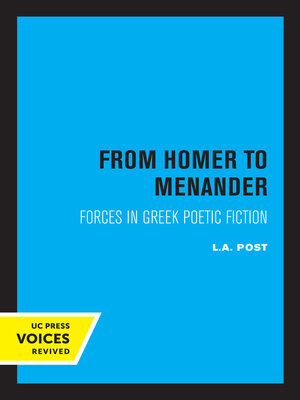 cover image of From Homer to Menander